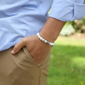 Pulsera Hamsa de Howlita para Hombres