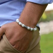 Pulsera Hamsa con Nombres de Howlita para Hombres