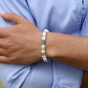 Pulsera Hamsa con Nombres de Howlita para Hombres