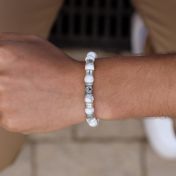 Pulsera Hamsa con Nombres de Howlita para Hombres