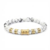 Howlite Infinity Women Name Bracelet [18K Gold Plated]