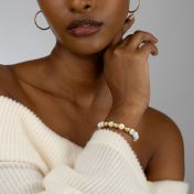 Howlite Women Name Bracelet – Diamond Spheres [18K Gold Vermeil]