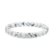 Bracciale da Donna con Nome in Howlite [Argento 925]
