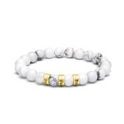 Howlite Women Name Bracelet with Diamonds [18K Gold Vermeil]