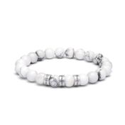 Bracciale da Donna con Nome in Howlite [Argento 925]