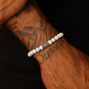 Compass Men Bracelet with Howlite Stones