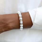 Howlite Women Name Bracelet [Silver]