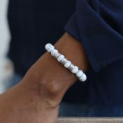 Bracciale da Donna con Nome in Howlite [Argento 925]