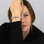 Howlite Silhouette Map Bracelet [14 Karat Gold]