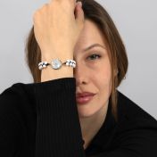 Wertvoller Ort Armband aus Howlite mit Gravur [Sterlingsilber]