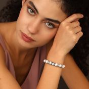 Howlite Women Name Bracelet with 1ct Diamond [Silver]