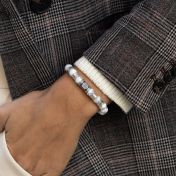 Bracelet Howlite Avec Nano Bible pour Femme [Argent 925]