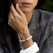 Bracelet Howlite Avec Nano Bible pour Femme [Argent 925]