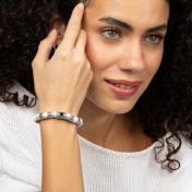 Bracelet Howlite Avec Nano Bible pour Femme [Argent 925]