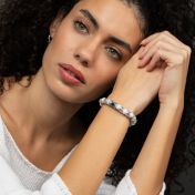 Bracelet Howlite Avec Nano Bible pour Femme [Argent 925]