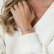 Evil eye bracelet for women enhanced with an abalone stone