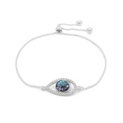 Evil eye bracelet with genuine stone