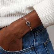 Paperclip Style Hypnos Evil Eye Bracelet [Sterling Silver]