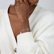 Paperclip Style Hypnos Evil Eye Bracelet [Sterling Silver]