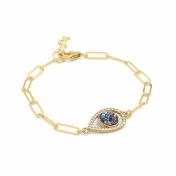 Paperclip Style Hypnos Evil Eye Bracelet [18K Gold Vermeil]