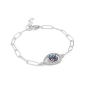 Paperclip Style Hypnos Evil Eye Bracelet [Sterling Silver]