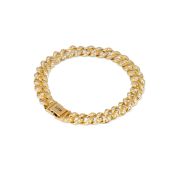 Diamond Cuban Link Chain Initials Bracelet - 18K Gold Vermeil