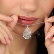 Cherished Spot Map Necklace [14 Karat White Gold]