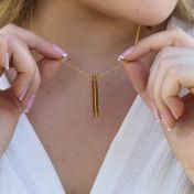 Collar de Barra Talisa Cielo [Bañado en Oro de 18K]