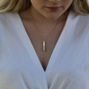 Collier Trait d'Union avec Pierres de Naissance [Plaqué Or 18ct]