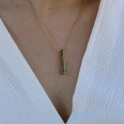 Collier Trait d'Union avec Pierres de Naissance [Plaqué Or 18ct]