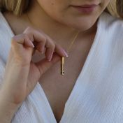 Collier Trait d'Union avec Pierres de Naissance [Plaqué Or 18ct]