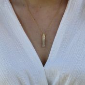 Talisa Bar Necklace [18K Gold Plated - Hammered]