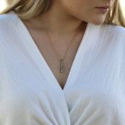 Talisa Bar Necklace [18K Gold Plated - Hammered]