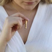 Talisa Bar Necklace [18K Gold Plated - Hammered]