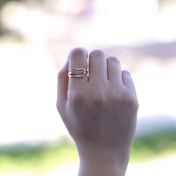 Bague Cygne - 3 Prénoms [Plaqué Or Rose 18ct]