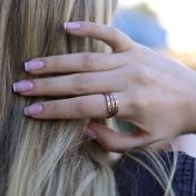 Bague Cygne - 3 Prénoms [Plaqué Or Rose 18ct]