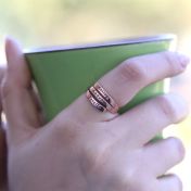 Bague Cygne - 3 Prénoms [Plaqué Or Rose 18ct]