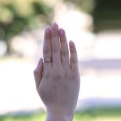 Moon Glow Name Ring [Rose Gold Plated]