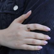 Moon Glow Name Ring [Rose Gold Plated]