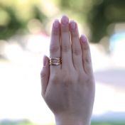 Anillo Marea Oceánica con Nombre [Bañado en Oro Rosa de 18K]