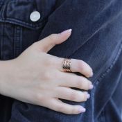 Anillo Marea Oceánica con Nombre [Bañado en Oro Rosa de 18K]