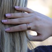 Anillo Marea Oceánica con Nombre [Bañado en Oro Rosa de 18K]