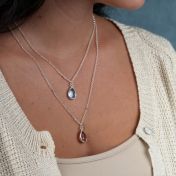 Enchanted Drop Layered Birthstone Necklace [Sterling Silver]