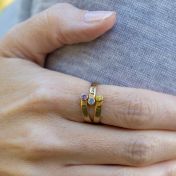 Zonnevogel Geboortesteen Ring [Goud Verguld]