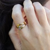 Zonnevogel Geboortesteen Ring [Goud Verguld]