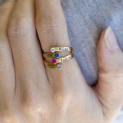 Zonnevogel Geboortesteen Ring [Goud Verguld]