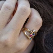 Zonnevogel Geboortesteen Ring [Goud Verguld]