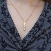 Talisa Bar Birthstone Necklace [18K Gold Plated - Hammered]