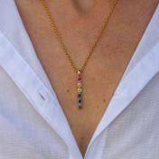 Rainbow Talisa Stars Necklace Vertical [Gold Plated]