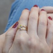 Zonnevogel Geboortesteen Ring [Goud Verguld]